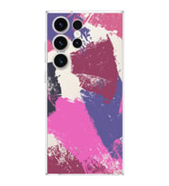Samsung Galaxy S23 Ultra Uyumlu Kamera korumalı Kapak Brushstroke Tasarımlı  Şeffaf Kılıf