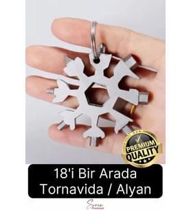 Çok Amaçlı Metal Kar Tanesi Tornavida Seti Taşınabilir Pratik Alyan Takımı 18 in 1 Anahtarlık Açıcı