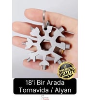 Çok Amaçlı Metal Kar Tanesi Tornavida Seti Taşınabilir Pratik Alyan Takımı 18 in 1 Anahtarlık Açıcı