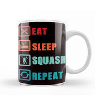 Eat Sleep Squash Player Racket Ball Sports Indoor Tennis Kupa Bardak Porselen