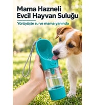 Mama Hazneli Taşınabilir Evcil Hayvan Suluğu Kilitlenebilir 380 ml Seyahat Kabı Su Sızdırmaz