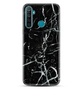 Realme 5i 5 Pro 6i 7 Pro 8 Kılıf Desemli Silikon Black Marble 3 1382