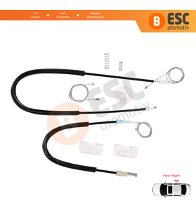 VW Sharan Seat Alhambra 1995-2010 Ford Galaxy MK1 1995-2006 İçin Arka Sağ Kapı Cam Kriko Tamir Seti