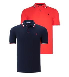İKİLİ SET T8594 DEWBERRY ERKEK T-SHIRT-LACİVERT-NAR (Karışık)