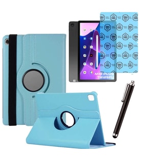 Lenovo Tab M10 Plus TB 125FU 3 Nesil Uyumlu Kılıf Ekran Koruyucu Ve Kalem Set (Mavi)
