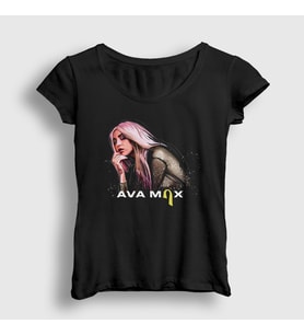 Presmono Kadın Siyah Torn Ava Max T-Shirt 414312tt