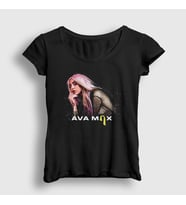 Presmono Kadın Siyah Torn Ava Max T-Shirt 414312tt