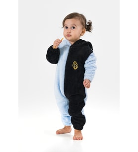 Welsoft Peluş Unisex Fermuarlı Kışlık Bebek Uyku Tulumu Bebek Tulumu Çocuk Tulumu Çocuk Kostümü (Mavi)