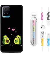 Vivo Y11S Y21S Y20 Y20S Y70 Kılıf Kablo Koruma Spiral Silikon Aşık Avokadolar 1642