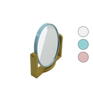 OVAL  8 İNÇ= 20.5X15.5CM AHŞAP BAMBU AYAKLI MAKYAJ AYNASI ÇİFT TARAFLI RENKLİ PLASTİK ÇERÇEVE (4767)