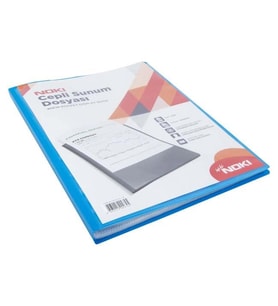 NOKİ 64160-N CEPLİ SUNUM DOSYASI A4 MAVİ 60LI