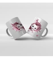 Baskılı Kupa Bardak Sevimli Kedi - 21