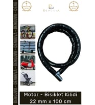 #Kilit Çelik Spiral Halat Zırhlı Güvenlik Emniyet Zinciri Sağlam Motor Bisiklet Kilidi 22 mm x 100cm