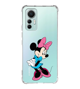 Xiaomi Mi 12 Lite Uyumlu Köşe Korumalı Antişok Kapak Minnie Mouse Tasarımlı Şeffaf Silikon Kılıf