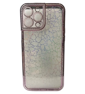 İPHONE 13 Pro Max Şeffaf Desenli Kaliteli Silikon Telefon Kılıfı (Pembe)