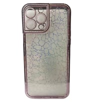 İPHONE 13 Pro Max Şeffaf Desenli Kaliteli Silikon Telefon Kılıfı (Pembe)