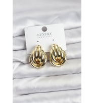 Pirinç Gold Renk Vintage Kadın Küpe