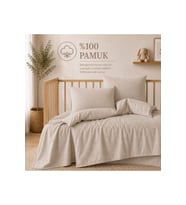 %100 Pamuklu Sertifikalı Bebek Nevresim Takımı 100x150 – Taş 63 Tel Dokuma Kutulu Gönderim