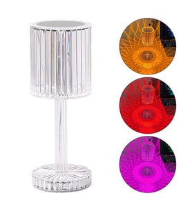 Dekoratif RGB LED'li Ambiyans Masa Gece Lambası Şarjlı Dokunmatik Tuşlu HA-1788 (4767)