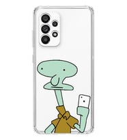 Samsung Galaxy A32 Uyumlu Squidward Selfie Tasarımlı Şeffaf Telefon Kılıfı
