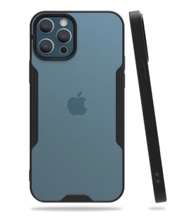 Pilelistore   iPhone 12 Pro Max Kılıf Platin Silikon - Siyah