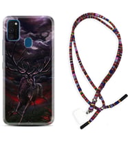 Samsung M21 M22 M23 M30 M31S M32 Kılıf Boyun Asklı Rasta Silikon Dark Deer 1786