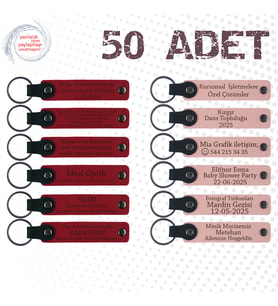 Kırmızı & Yavru Ağzı, 50’li Set, İsim Yazılabilen Anahtarlık, Kurumsal Workshop Katılımcılarına Anı