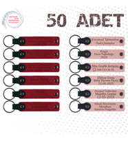 Kırmızı & Yavru Ağzı, 50’li Set, İsim Yazılabilen Anahtarlık, Kurumsal Workshop Katılımcılarına Anı