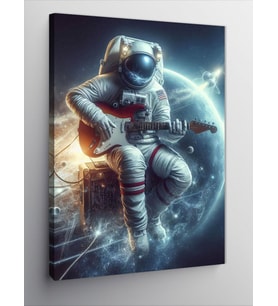Kanvas Tablo Elektro Gitar Çalan Astronot