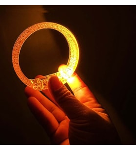 Turuncu Led Işıklı Baskı Yapılabilen Pilli Bileklik Bilezik 1,5 cm Genişlik