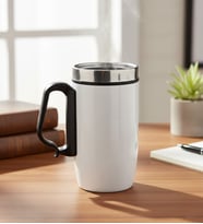 Baskılı Çelik Bardak Termos 280mL  Ofis Hediyesi Termos (Beyaz)