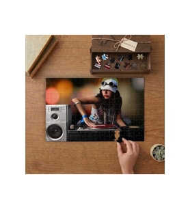 Kadın Dj- Müzik - Eğlence Tasarımı 240 parça Ahşap Puzzle Ahşap Kutuda MP00739