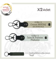 Motosiklet Acil Durum Anahtarlığı Hediye, İsim Plaka ve 0 Rh (-) Kan Grubu Yazılı, Beyaz-S Kahve-Ysl (Çok Renkli)