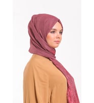 Eskitme Desen Haiti Seri Şal Eşarp Askısı ile Birlikte 90X200 cm Bordo-90X200