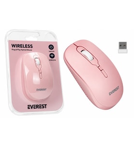 Kablosuz Optik Mouse 1600 DPI Pastel Pembe
