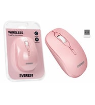 Kablosuz Optik Mouse 1600 DPI Pastel Pembe
