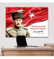 Atatürk Makam Panosu Mustafa Kemal Kanvas Tablo (8 Farklı Ölçü)