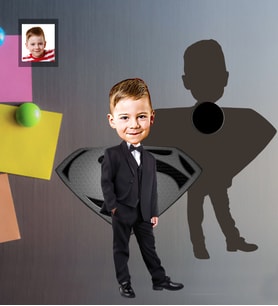 Kişiye Özel Erkek Çocuk Karikatürlü Ahşap Magnet Model-1
