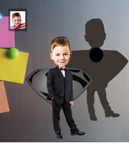 Kişiye Özel Erkek Çocuk Karikatürlü Ahşap Magnet Model-1