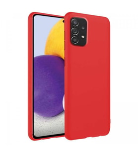 Samsung Galaxy A72 İnce Mat Silikon Kılıf Kırmızı