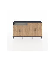 Arges Konsol 4 Raflı 4 Kapaklı 176x30x99 Antrasit-Çam/Aytaşı