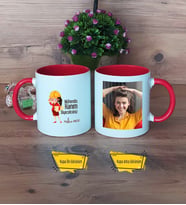 Mühendisler Günü Hediyesi Kupa Bardak Kırmızı Fotoğraflı Mühendis Hanım