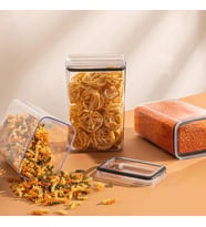 Vakumlu Hava Almaz Saklama Kabı Seti Erzak Kabı Dikdörtgen 6Adet 3100ML