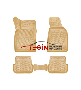 Audi A4 B7 2004-2008 3D Havuzlu Paspas Bej (Çok Renkli)