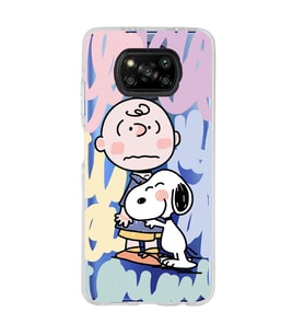 Poco X3 Pro / X3 NFC Uyumlu Snoopy ve Charlie Brown Tasarımlı Şeffaf Telefon Kılıfı