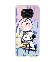 Poco X3 Pro / X3 NFC Uyumlu Snoopy ve Charlie Brown Tasarımlı Şeffaf Telefon Kılıfı