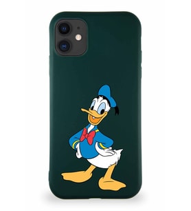 Apple iPhone 11 Soft Premier Kapak Donald Duck-C Tasarımlı Silikon Kılıf - Yeşil (Şeffaf)