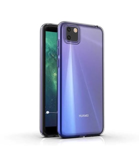 Huawei Y5P Kılıf İnce Esnek Sararmaz Şeffaf Süper Silikon (Siyah)