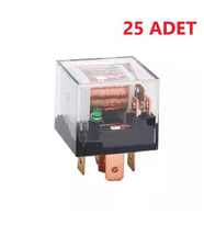 25 ADET ŞEFFAF ROLE 12 VOLT 30-40 AMPER LED IŞIKLI 5 FİŞLİ