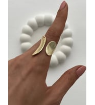 Özel Seri Parmağı Saran Geometrik Ayarlanabilir Gold Yüzük